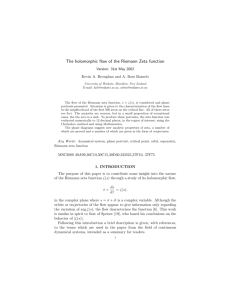 The holomorphic flow of the Riemann Zeta function