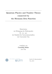 Quantum Physics and Number Theory connected by the Riemann