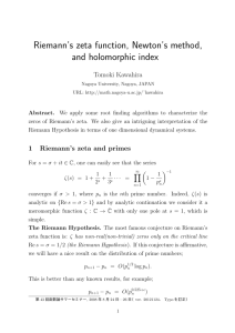 Riemann`s zeta function, Newton`s method, and holomorphic index
