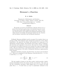Riemann`s ζ