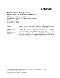 Random Matrix Theory and the Derivative of the Riemann Zeta