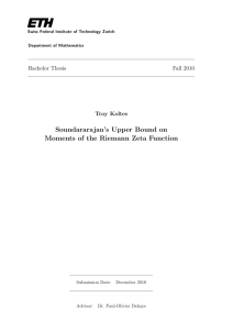 Soundararajan`s Upper Bound on Moments of the Riemann Zeta