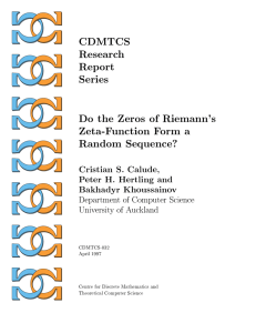 Do the Zeros of Riemann`s Zeta-Function Form a Random Sequence?