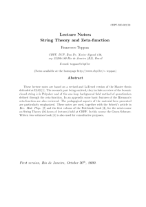 Lecture Notes: String Theory and Zeta-function