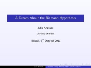 A Dream About the Riemann Hypothesis