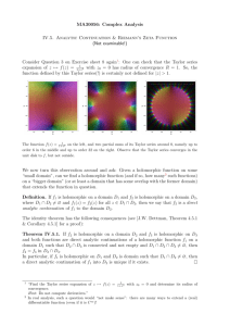 Analytic Continuation & Riemann`s Zeta Function - bb