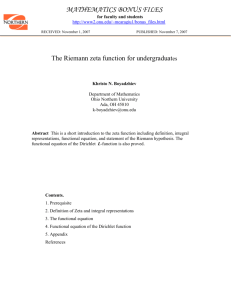 The Riemann zeta function for undergraduates