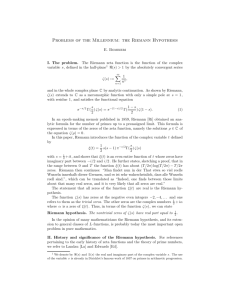 the Riemann Hypothesis - Clay Mathematics Institute