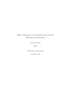 Entire functions of exponential type and the Riemann zeta