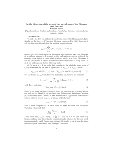 On the dispersion of the zeros of the partial sums of the Riemann