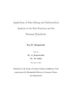 Application of Data Mining and Mathematical Analysis to the Zeta