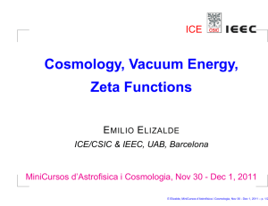 Cosmology, Vacuum Energy, Zeta Functions