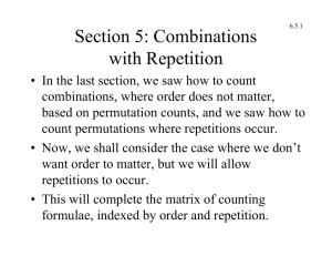 Section 5: Combinations with Repetition