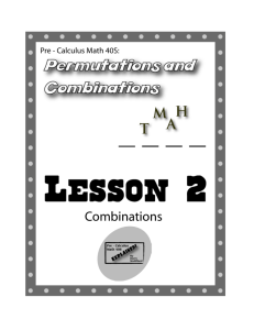 Pre-Calculus Math 40S - Permutations and Combinations Lesson 2