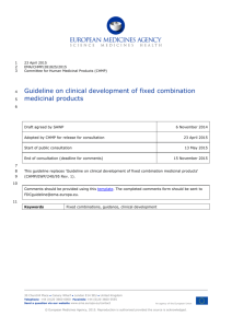 Guideline on clinical development of fixed combination