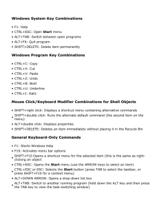 Windows System Key Combinations