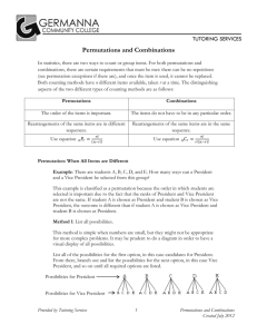 Permutations and Combinations