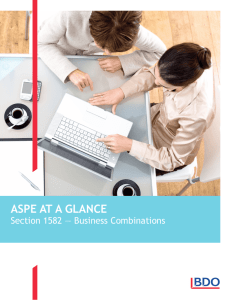 ASPE at a Glance - Section 1582: Business Combinations