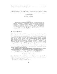 The Number Of Certain k-Combinations Of An n-Set