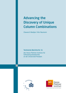 Advancing the discovery of unique column combinations