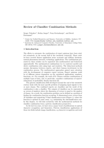 Review of Classifier Combination Methods