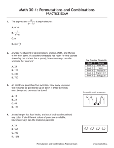 Math 30-1: Permutations and Combinations Practice Exam