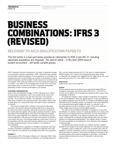 business combinations: ifrs 3 (revised)