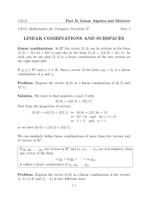 LINEAR COMBINATIONS AND SUBSPACES