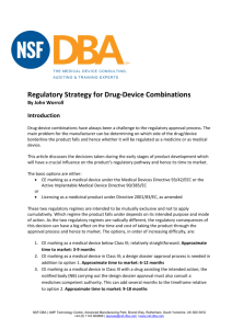 Regulatory Strategy for Drug-Device Combinations