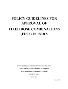 (FDCs) IN INDIA - Ministry of Health & Family Welfare