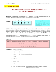 PERMUTATIONS and COMBINATIONS