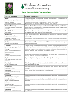 Pure Essential Oil Combinations