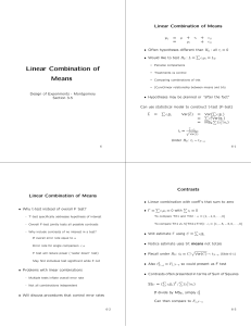 Linear Combination of Means