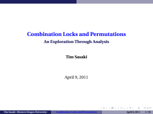 Combination Locks and Permutations