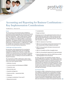 Accounting and Reporting for Business Combinations
