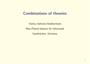 Combinations of theories - Max Planck Institute for Informatics