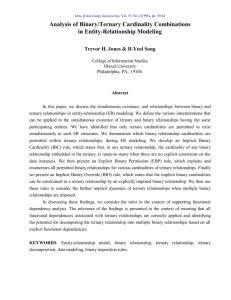 Analysis of Binary/Ternary Cardinality Combinations in Entity