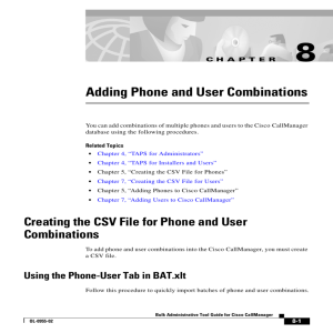 Adding Phone and User Combinations