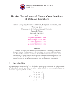 Hankel Transforms of Linear Combinations of Catalan Numbers