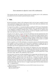 Error annotation in adjective–noun (AN) combinations 1 Data