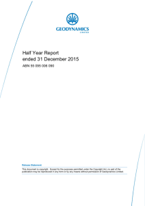 31 December 2015 Half Year Accounts