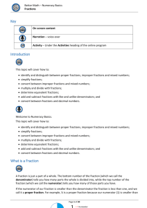 Key Introduction What is a Fraction