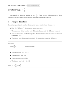 Multiplying a × a b 1 Proper Fraction