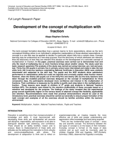 Development of the concept of multiplication with fraction