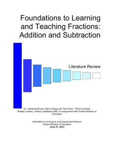 Foundations to Learning and Teaching Fractions