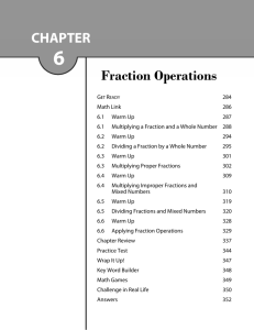 CHAPTER Fraction Operations
