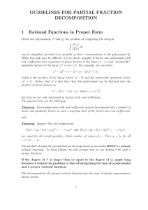 Guidelines for Partial Fractions