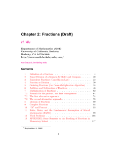 Chapter 2: Fractions (Draft) - Berkeley
