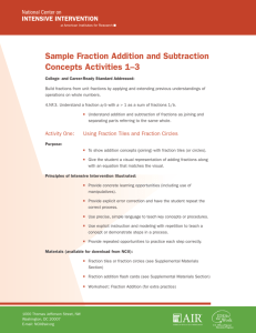 Sample Fraction Addition and Subtraction Concepts Activities 1–3