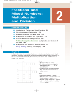 Fractions and Mixed Numbers: Multiplication and Division